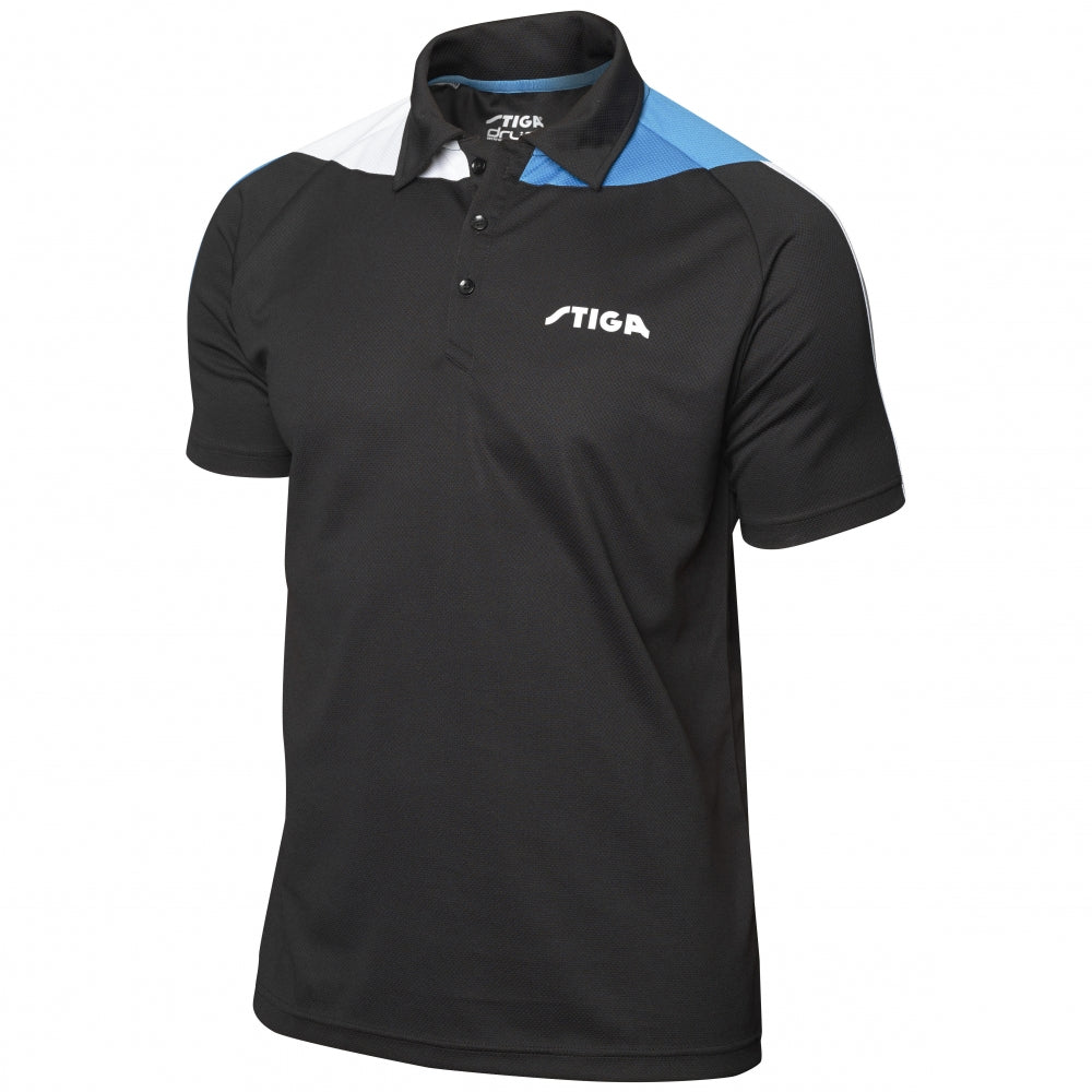 Stiga Polo Pacific Noir/Vivid Blue/Blanc