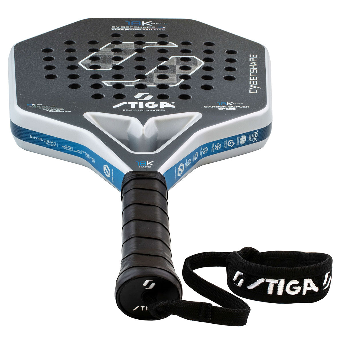 Stiga Padel Racket 18K Hard 2 Cybershape