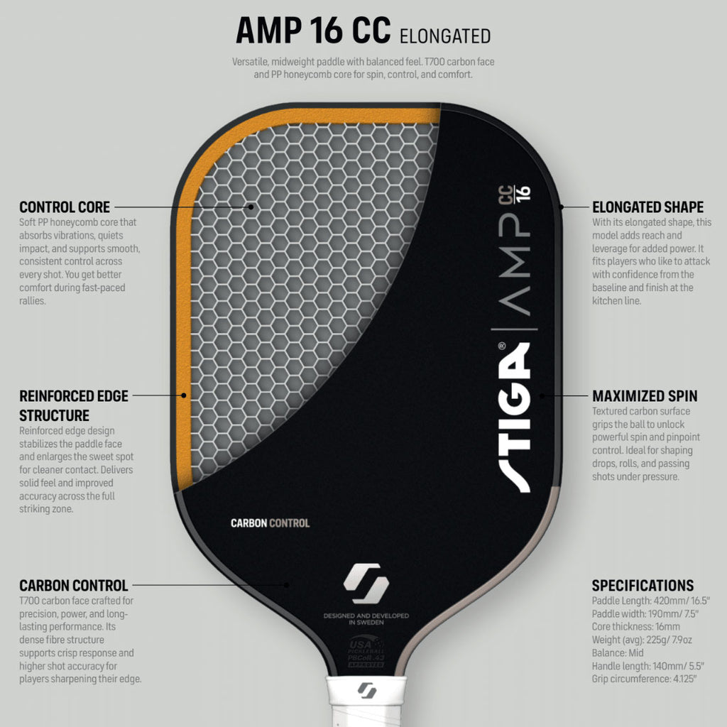 Stiga Pickleball Racket AMP CC 16 Elongated