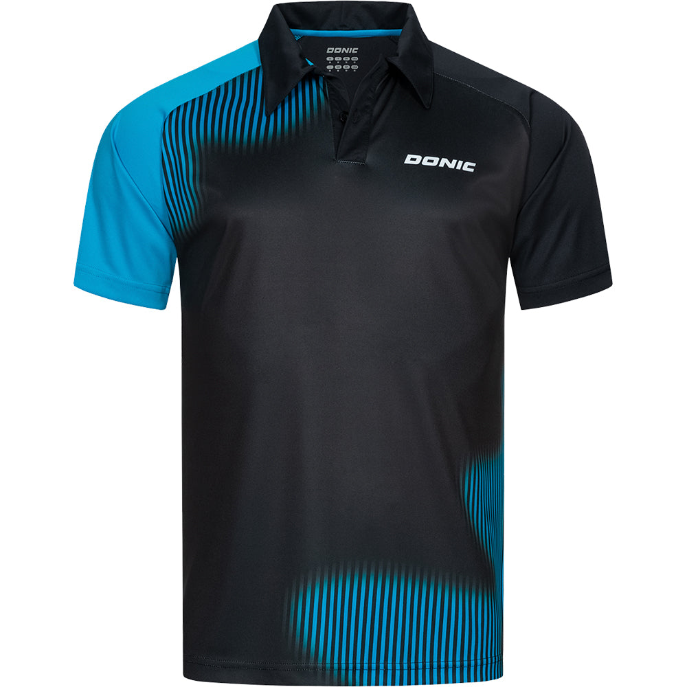 Donic Polo Caliber Noir/Cyan