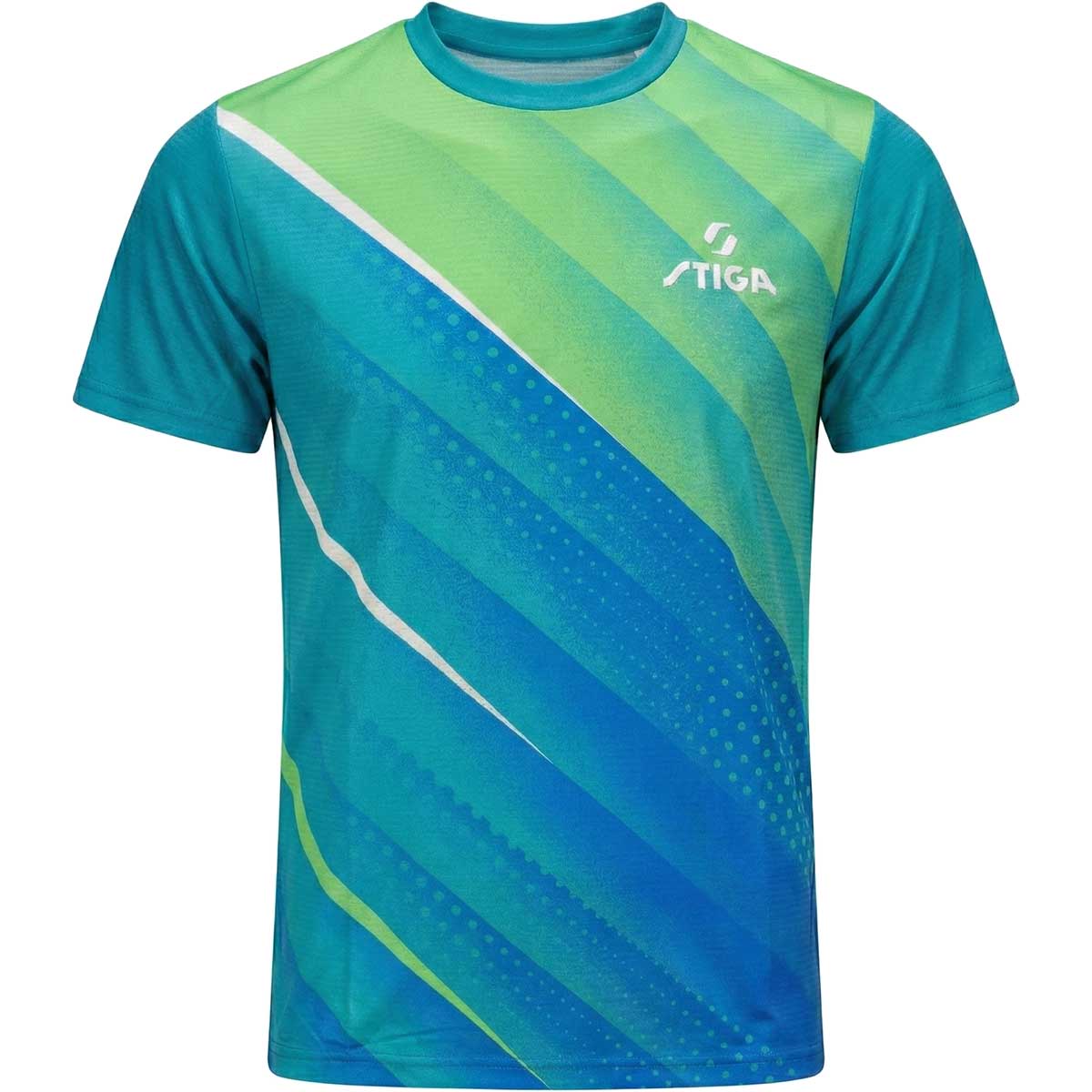 Stiga T-Shirt Carrera Vert/Bleu