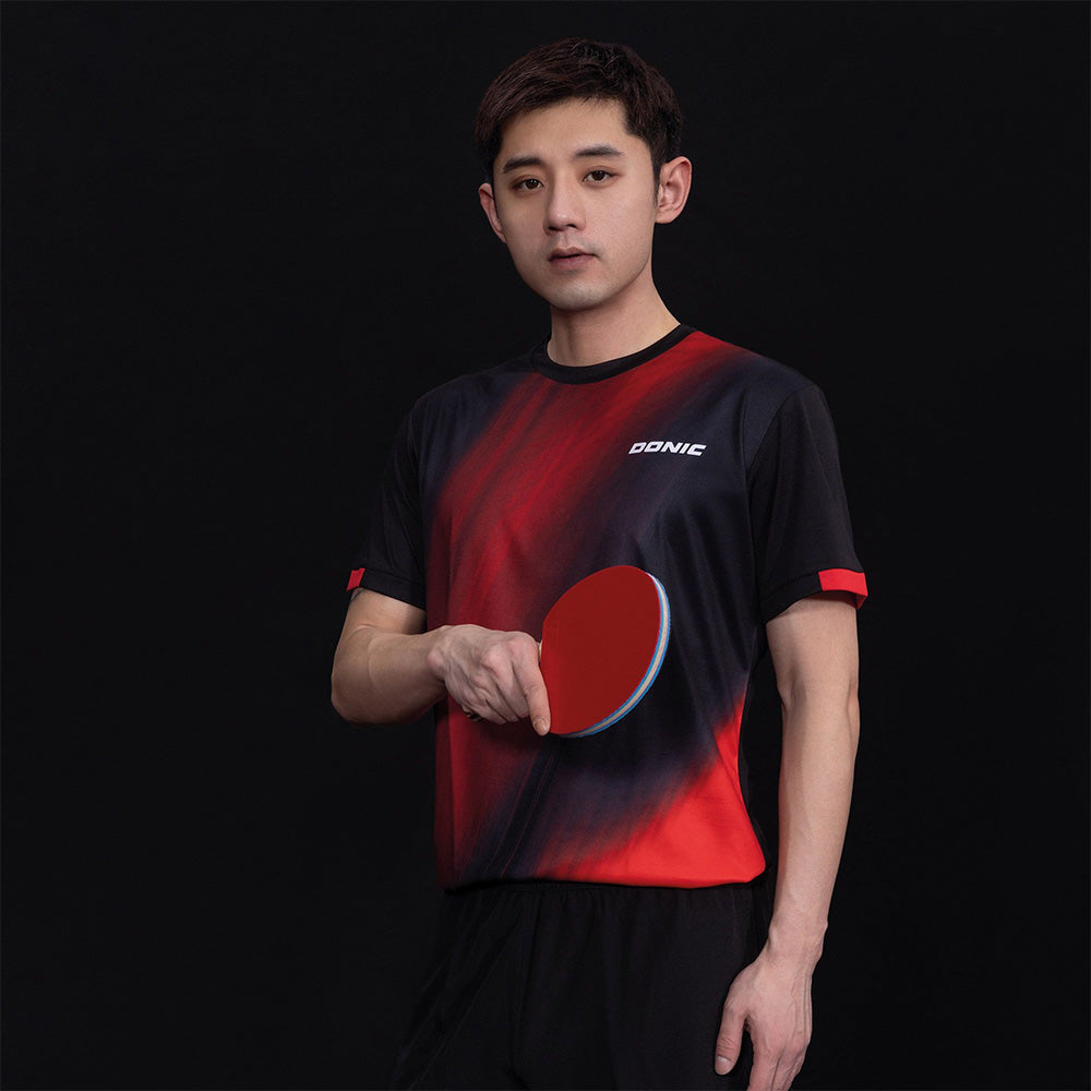 Donic T-Shirt Cream Noir/Rouge